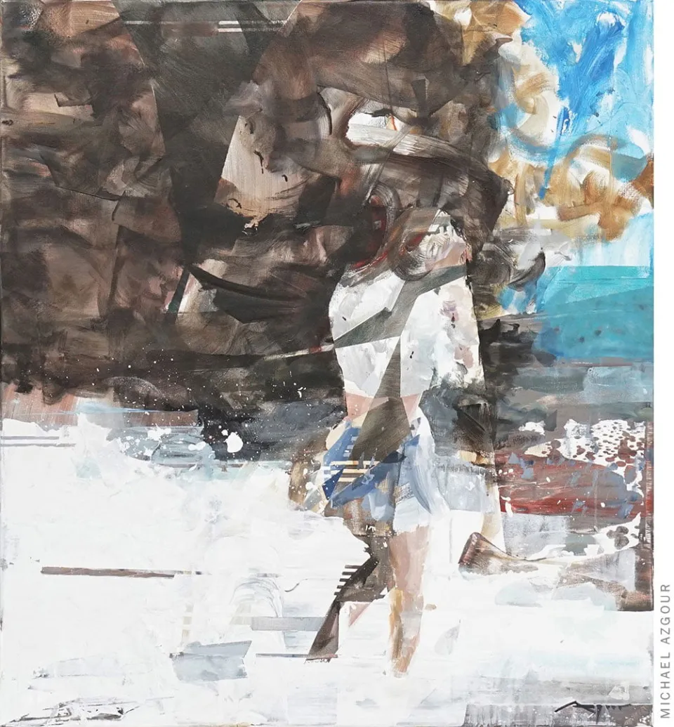 Abstract expressive painting titled Splash by Californian artist Michael Azgour